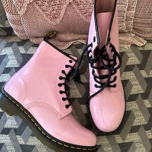Dr. Martens Pink Patent Leather Boots